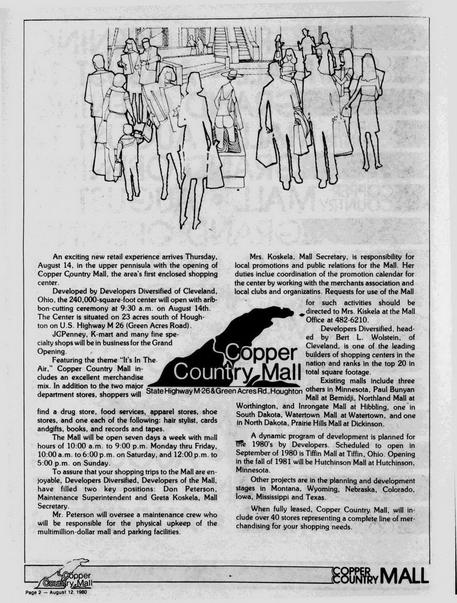 Copper Country Mall - 1980 Article On Opening